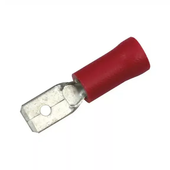 طرف كبس مسطح 6.3mm 2.5mm² ذكر - أحمر